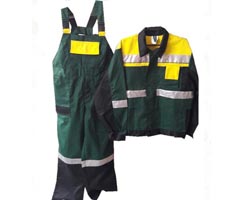 Полукомбинезон и куртка рабочие (жёлтый/зелёный).